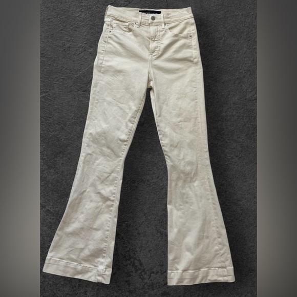 Veronica Beard Carson High Rise Ankle Flare Jeans in Ecru - Picture 1 of 7